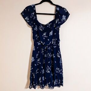 Chic Navy Floral Mini Dress